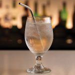 5.75" stainless steel straw in tonic water