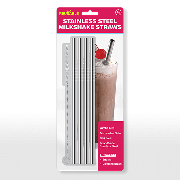 Stainless Steel Straws (8 Pack Mixed)